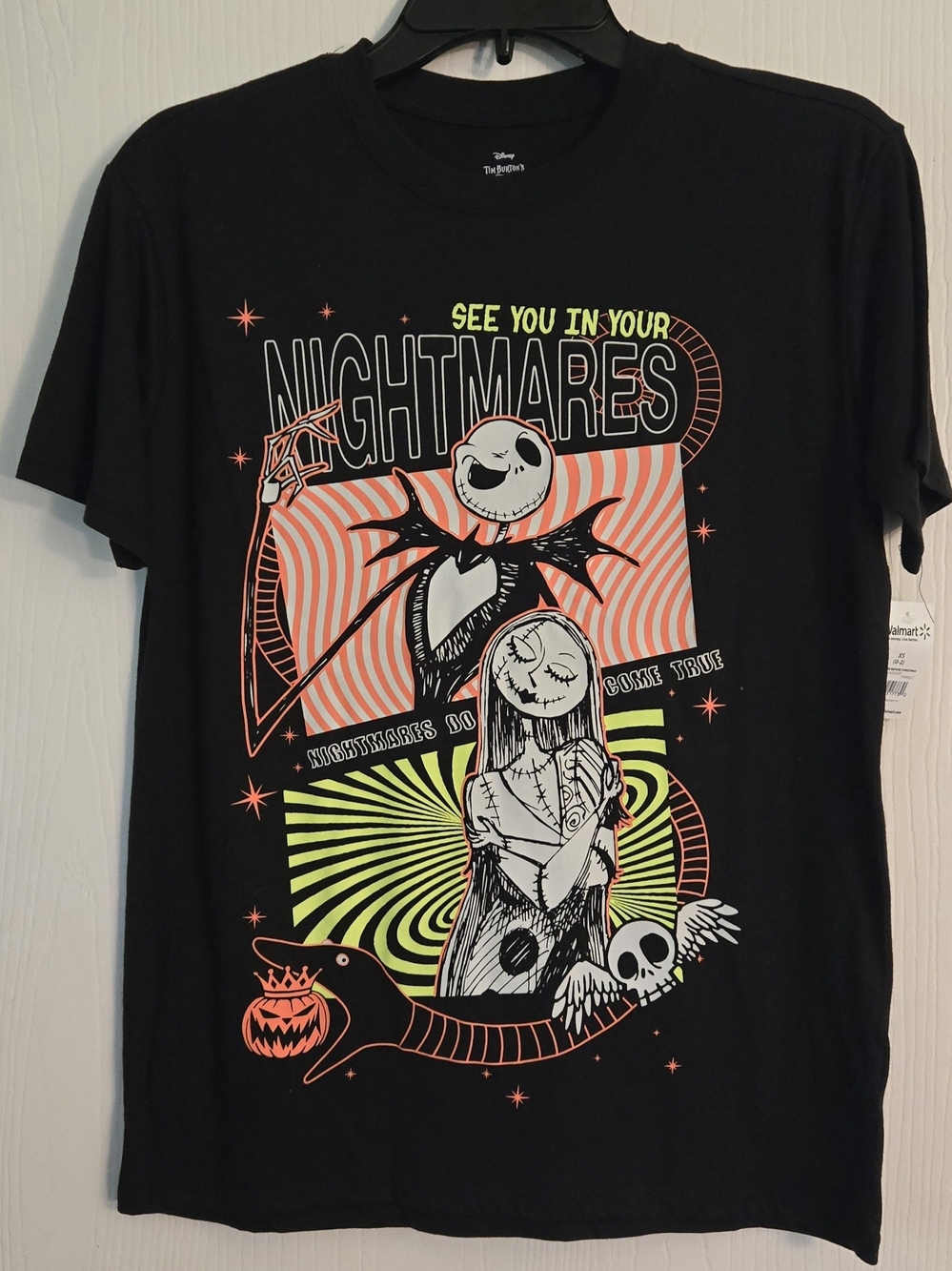 NWT Women's XS Disney Black The Nightmare Before Christmas Graphic Tee